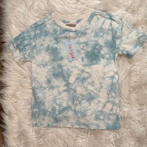 Cat & Jack Boys Tie-Dye Pocket Tee Blue White XS NWT